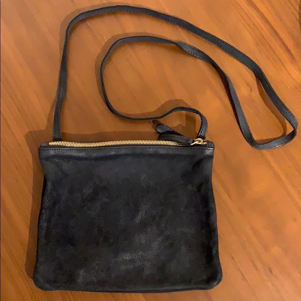 Clare V. Double Suede Bretelle with a double pouch